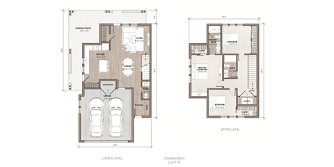 A floor plan of a two-level residential property with labeled rooms.